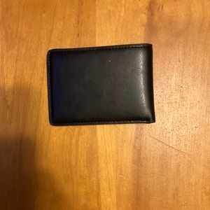 Black premium leather small wallet 3 card slots one racy pic slot 1 for money.